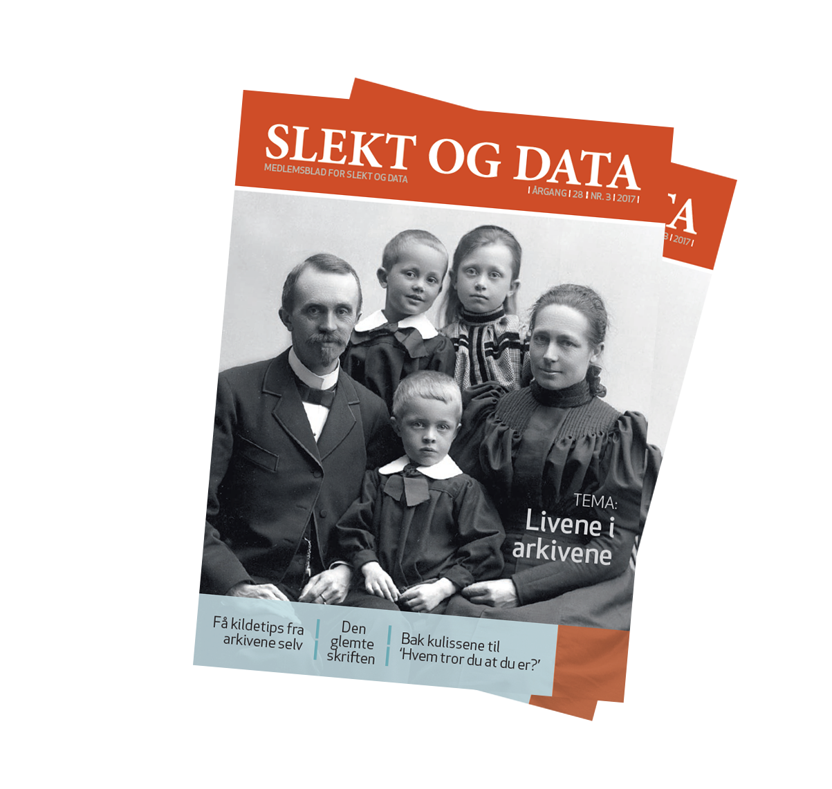 Bilde av omslaget på Slekt og Datas medlemsblad om arkiv
