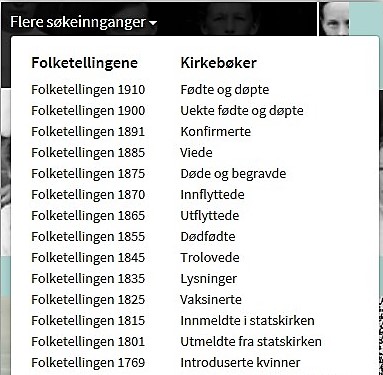 Digitalarkivet - flere søkeinnganger