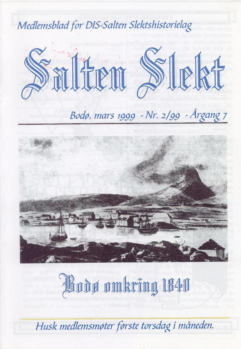 Salten Slekt 1999-2 -forside