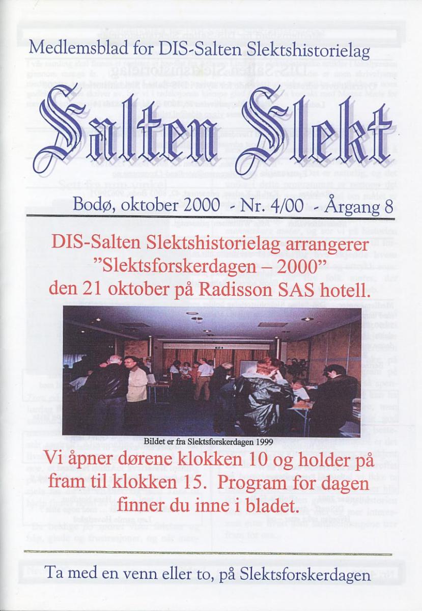 Salten Slekt 2000-4 -forside