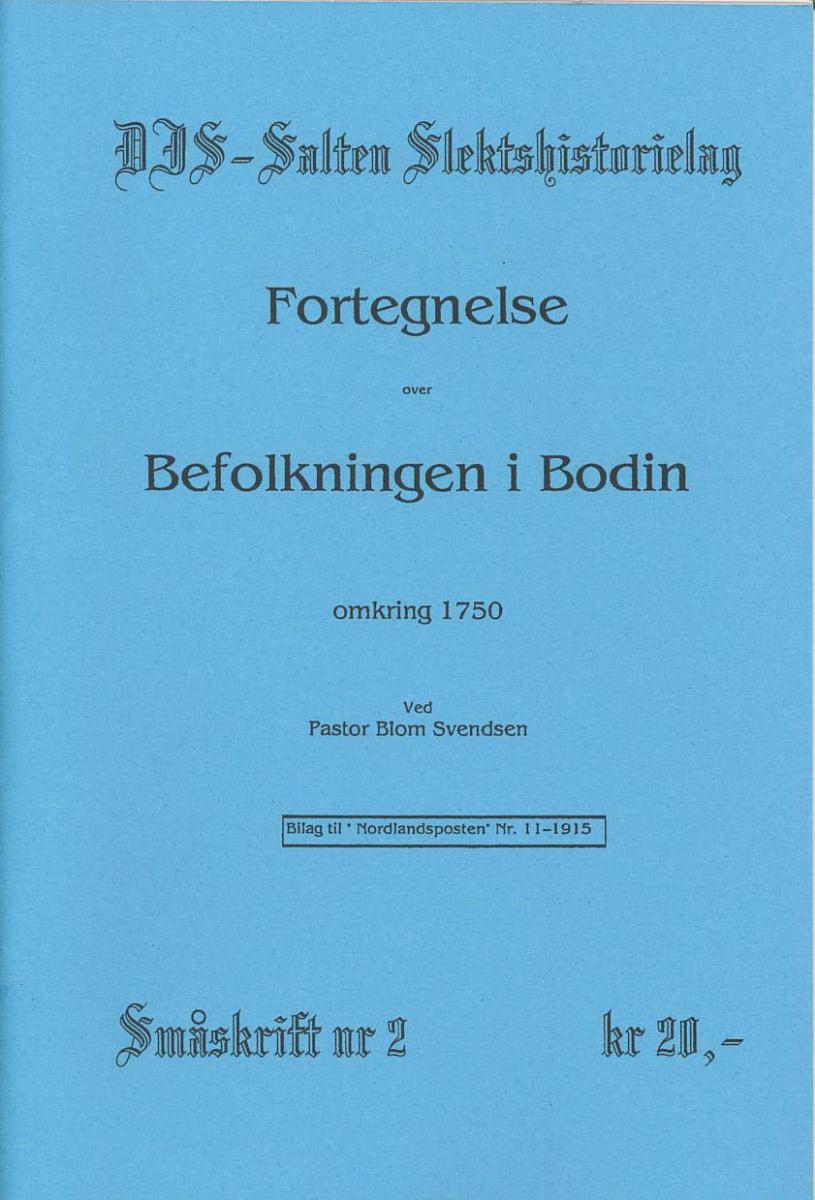Befolkningen i Bodin omkring 1750