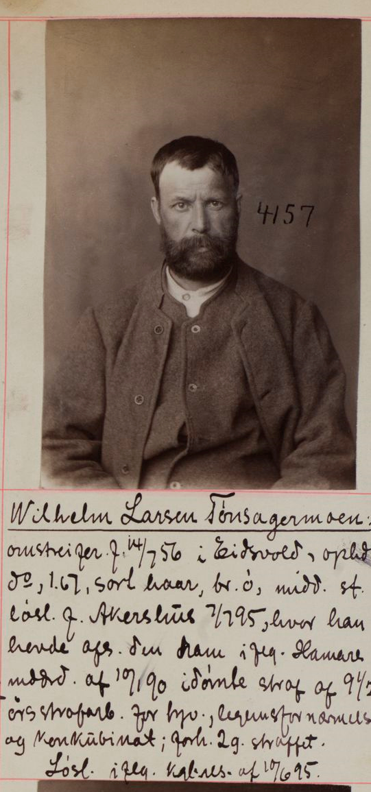 Loa-Wilhelm, fotografi fra Botsfengselets fangeprotokoll
