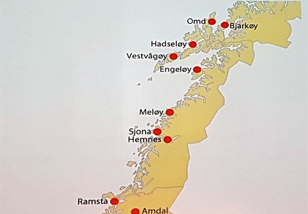 De kjente utvandringsstedene i nord - fra Alf Ragner Nielssens presentasjon 3. okt 2019-foto Viggo Eide