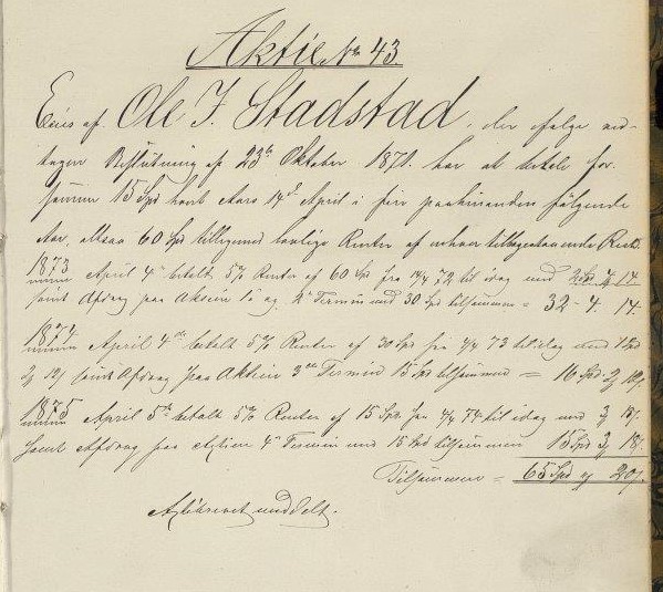 Aksjeprotokoll 1876