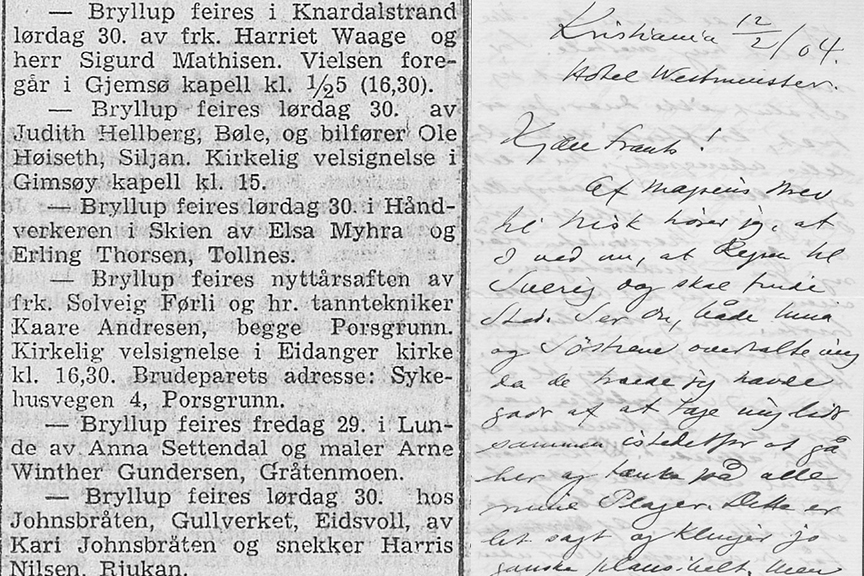 Avisnotis og brev