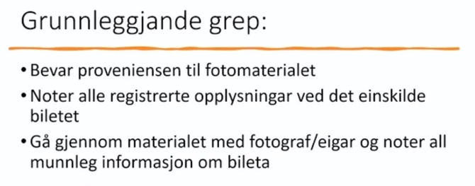 Inge Strands presetasjon - identifisering av gamle bilder