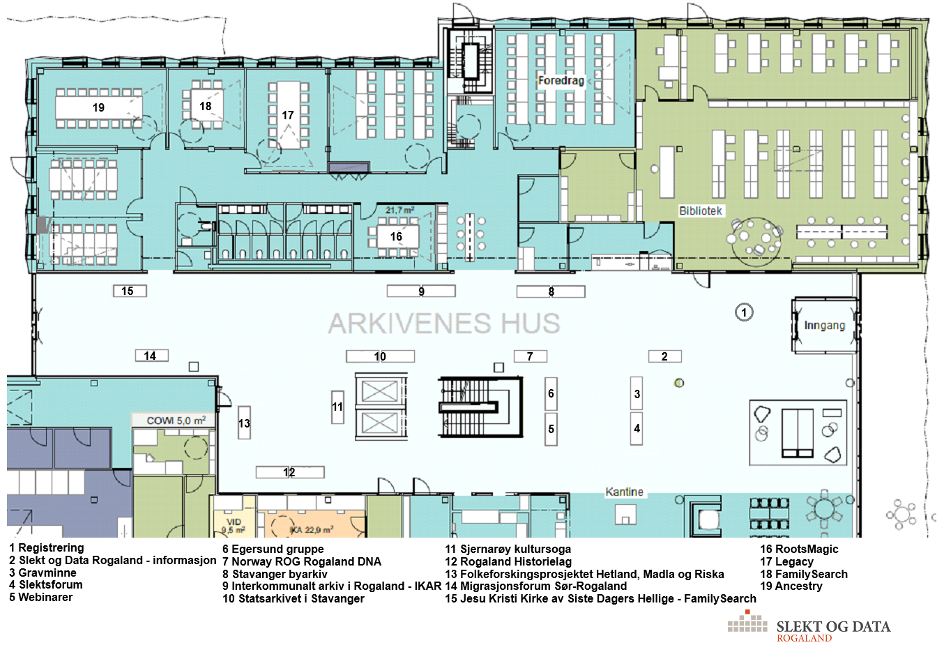 Stands på Slektsgranskerdagen 2024 på Arkivenes Hus i Stavanger