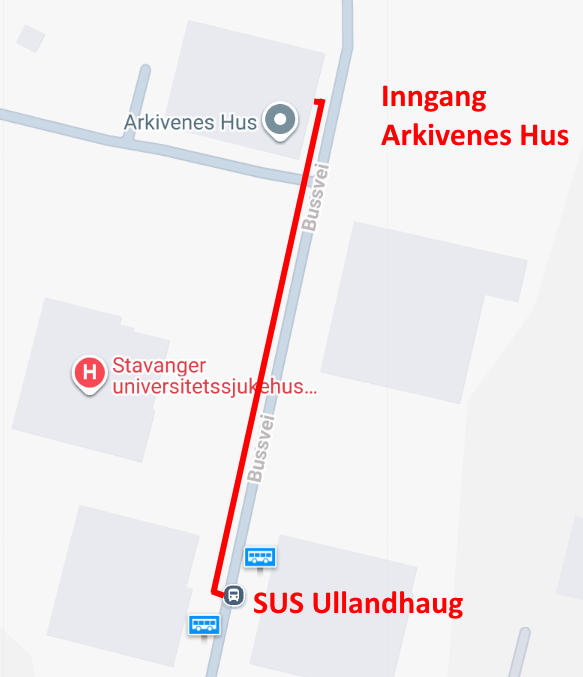 Kart - SUS Ullandhaug holdeplass