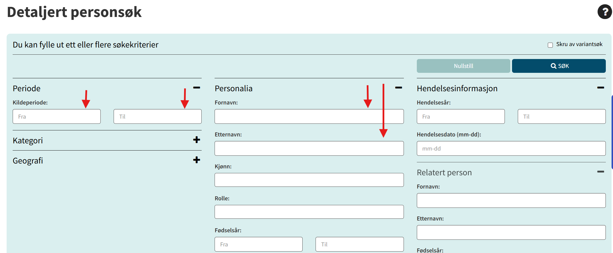 Personsøk i Digitalarkivet