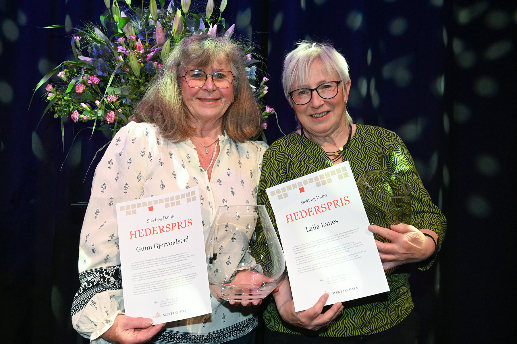Gjervoldstad og Lanes med hederspris og diplom