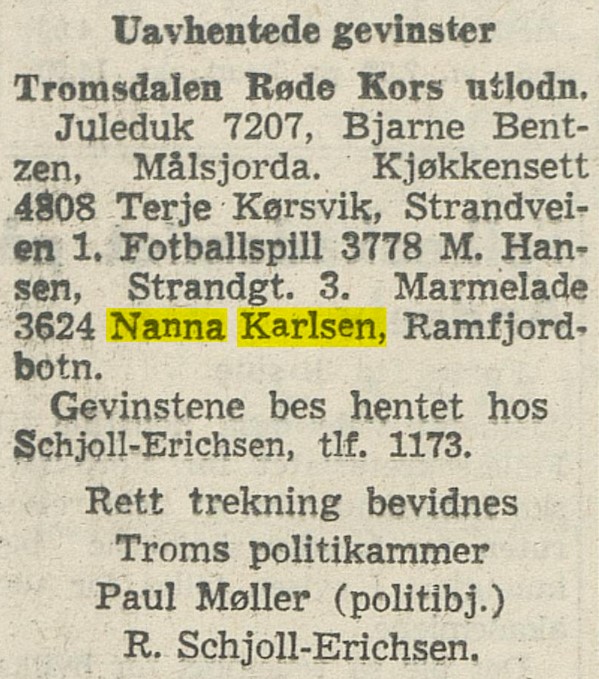 Faksimile, Nanna Karlsen omtalt