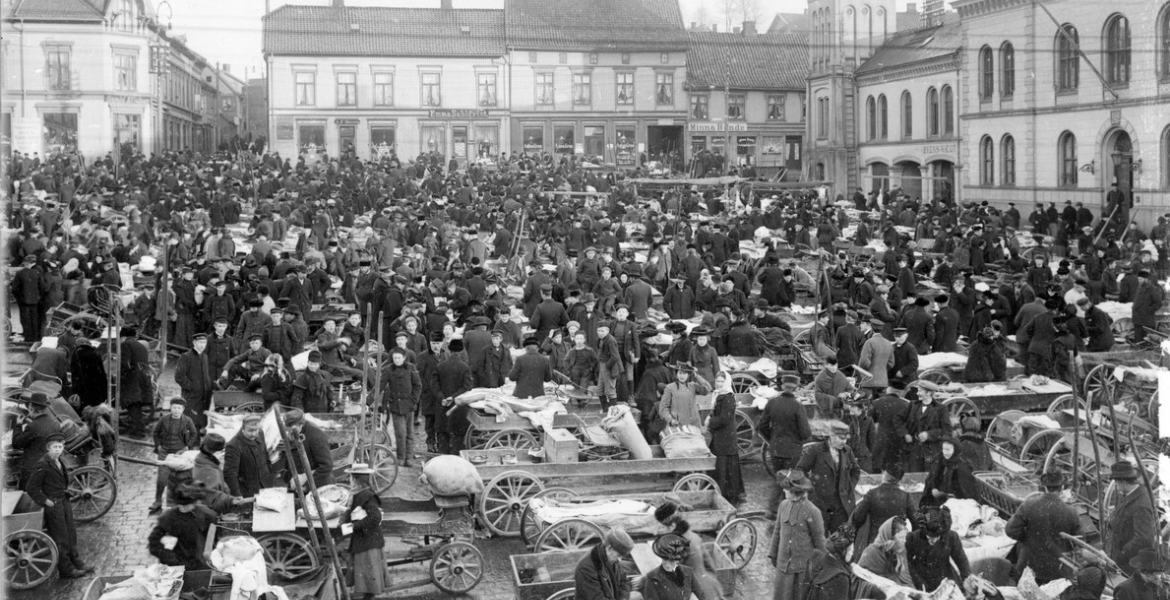 Fleskelørdag i Tønsberg 1905.