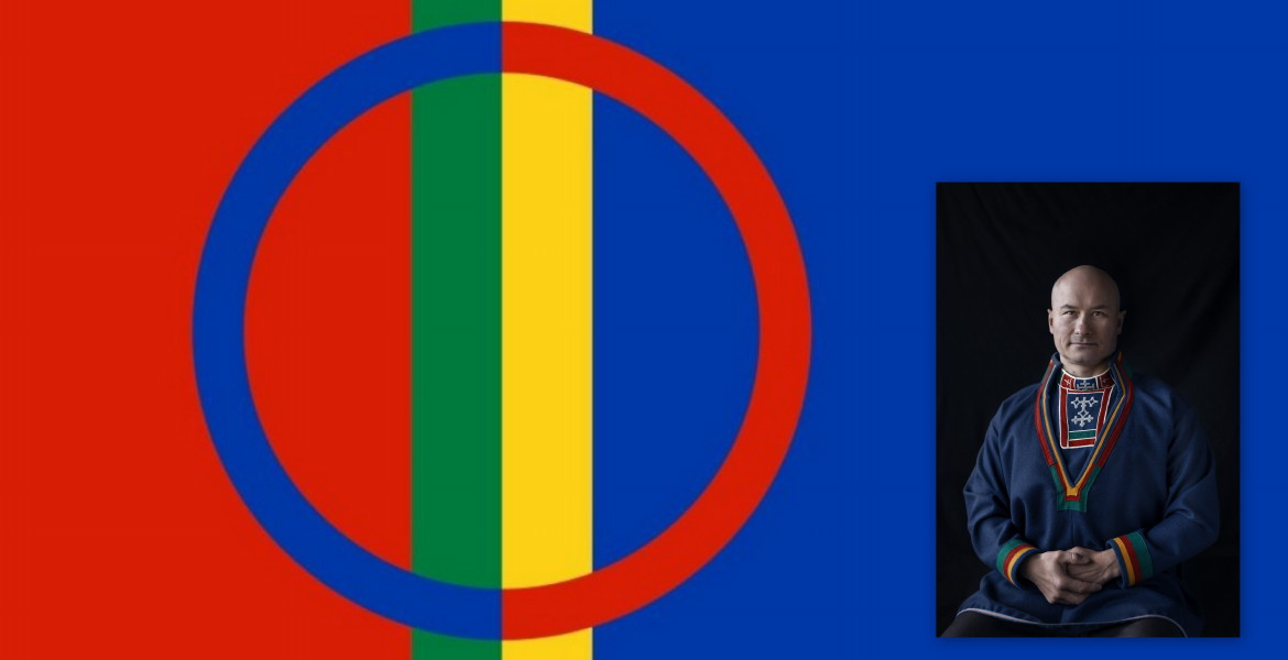 Eivind Langås og samefolkets flagg 