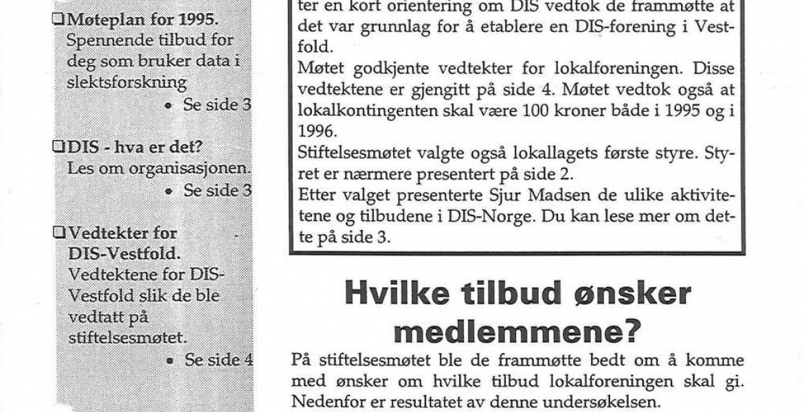 Det første nummeret av medlemsbladet DIZ