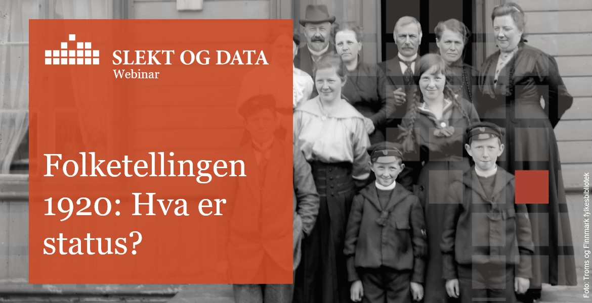 Webinarbilde, status om folketellingen 1920_bilde av familie utenfor hus