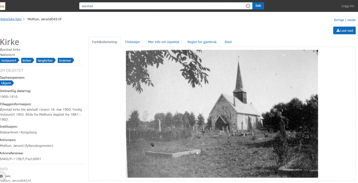 Øyestad kirke på Agderbilder