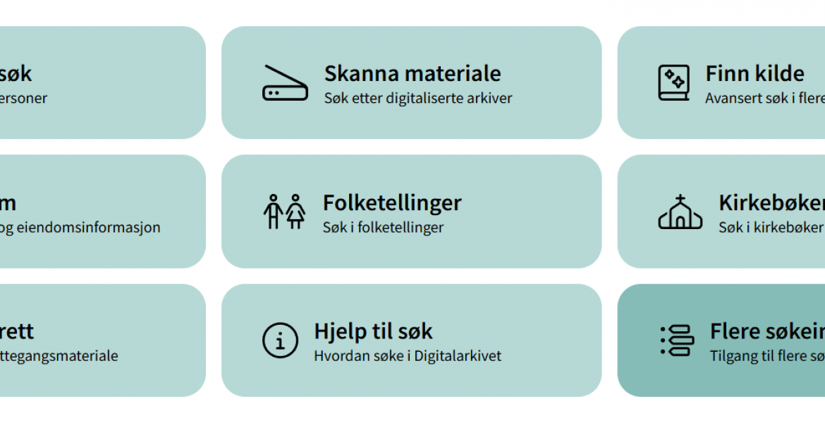 Digitalarkivet forsiden