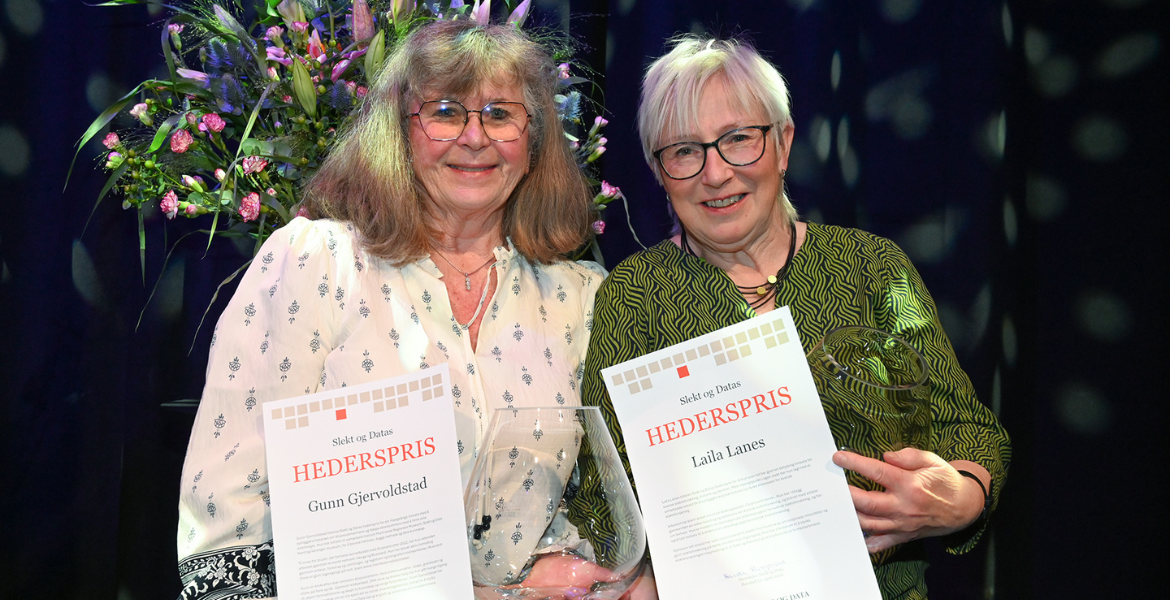 Gunn Gjervoldstad og Laila Lanes med Hederspris og diplom