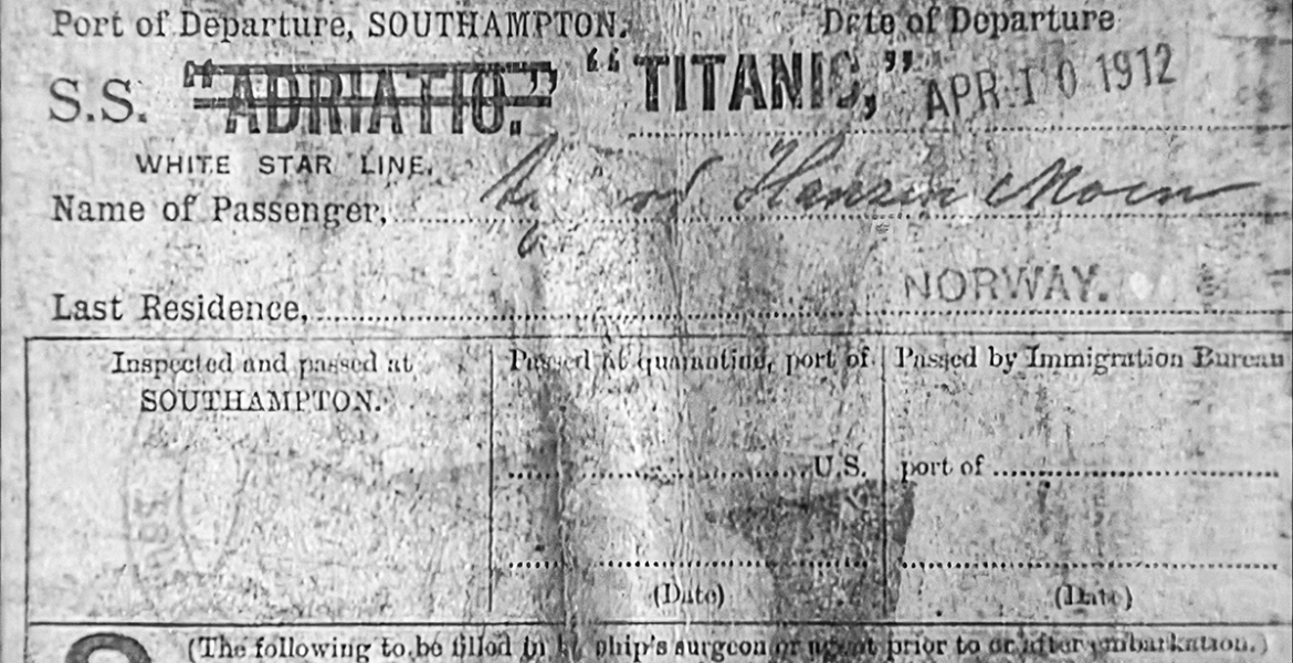 Sigurd sin Titanic-billett.