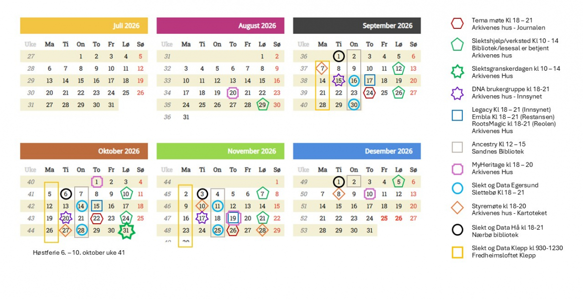  Møtekalender høsten 2026